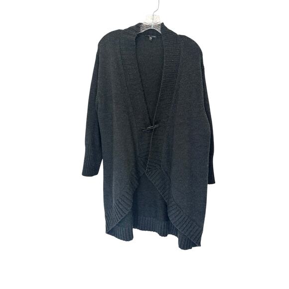 Eileen Fisher Cardigan Black Wool Soft Cozy Cable Knit Oversized Relaxed Size XL - Picture 1 of 11